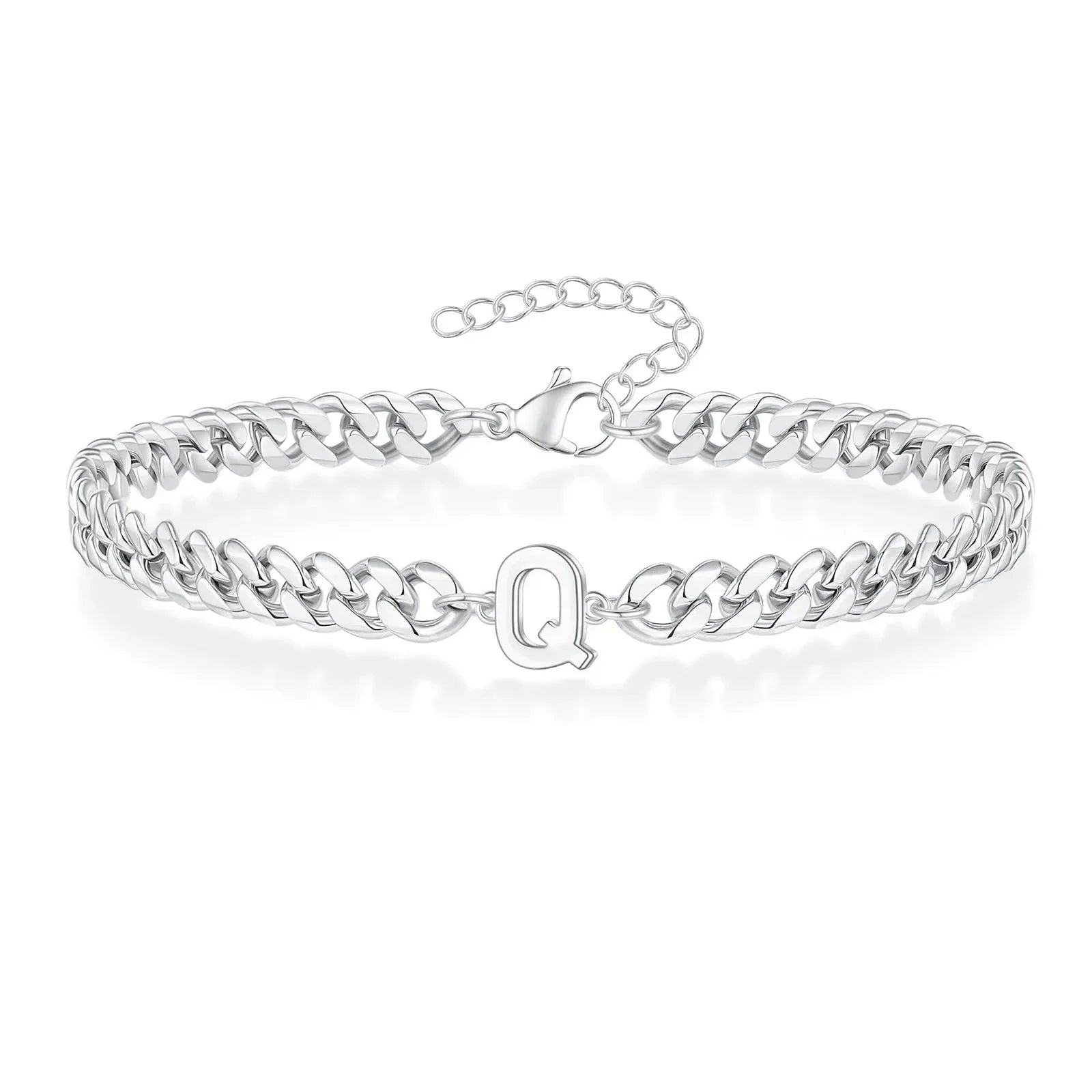 Pulsera cubana con inicial para parejas