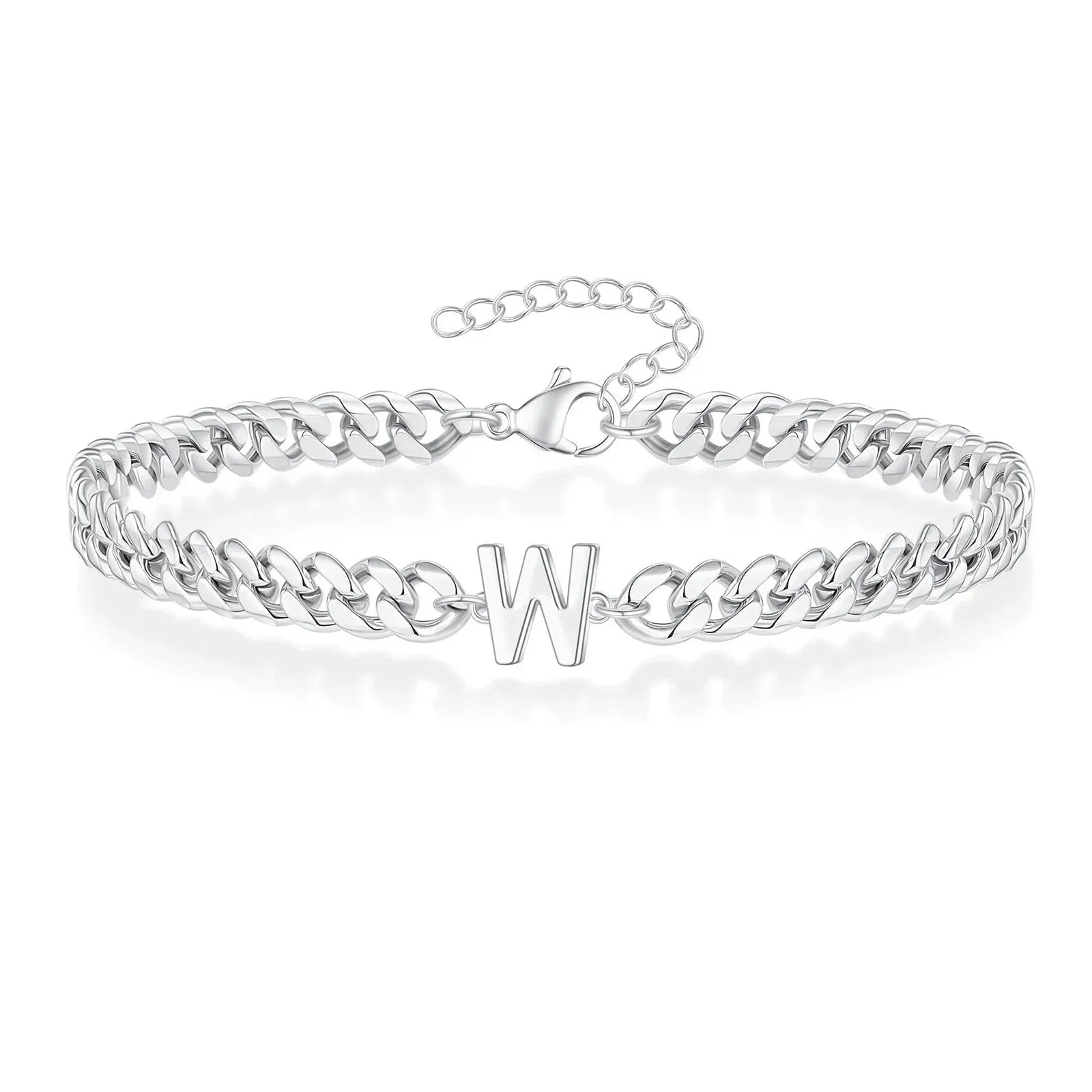 Pulsera cubana con inicial para parejas