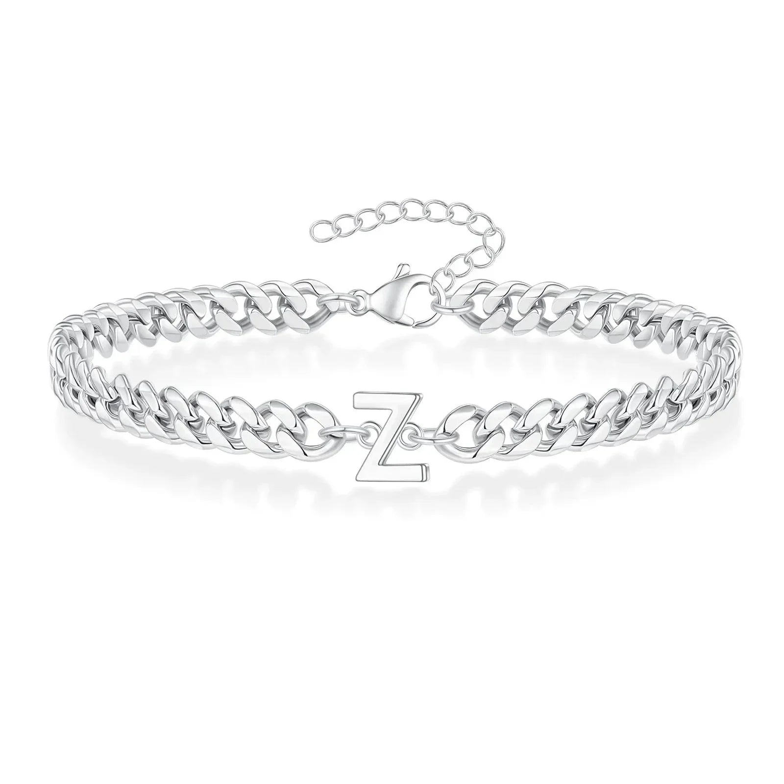 Pulsera cubana con inicial para parejas