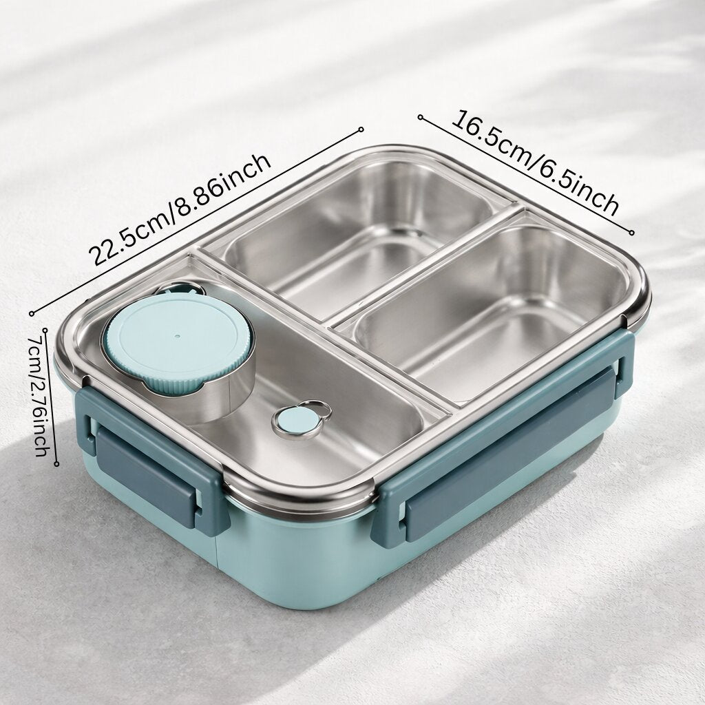 Recipiente térmico para comida multicompartimento de acero inoxidable con cierre hermético de clic Warmpack