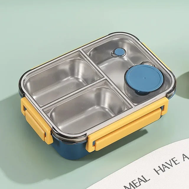 Recipiente térmico para comida multicompartimento de acero inoxidable con cierre hermético de clic Warmpack