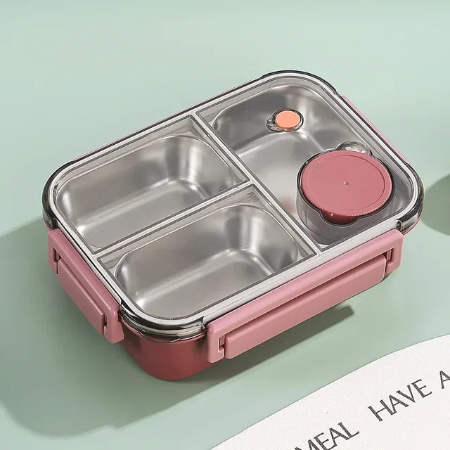 Recipiente térmico para comida multicompartimento de acero inoxidable con cierre hermético de clic Warmpack