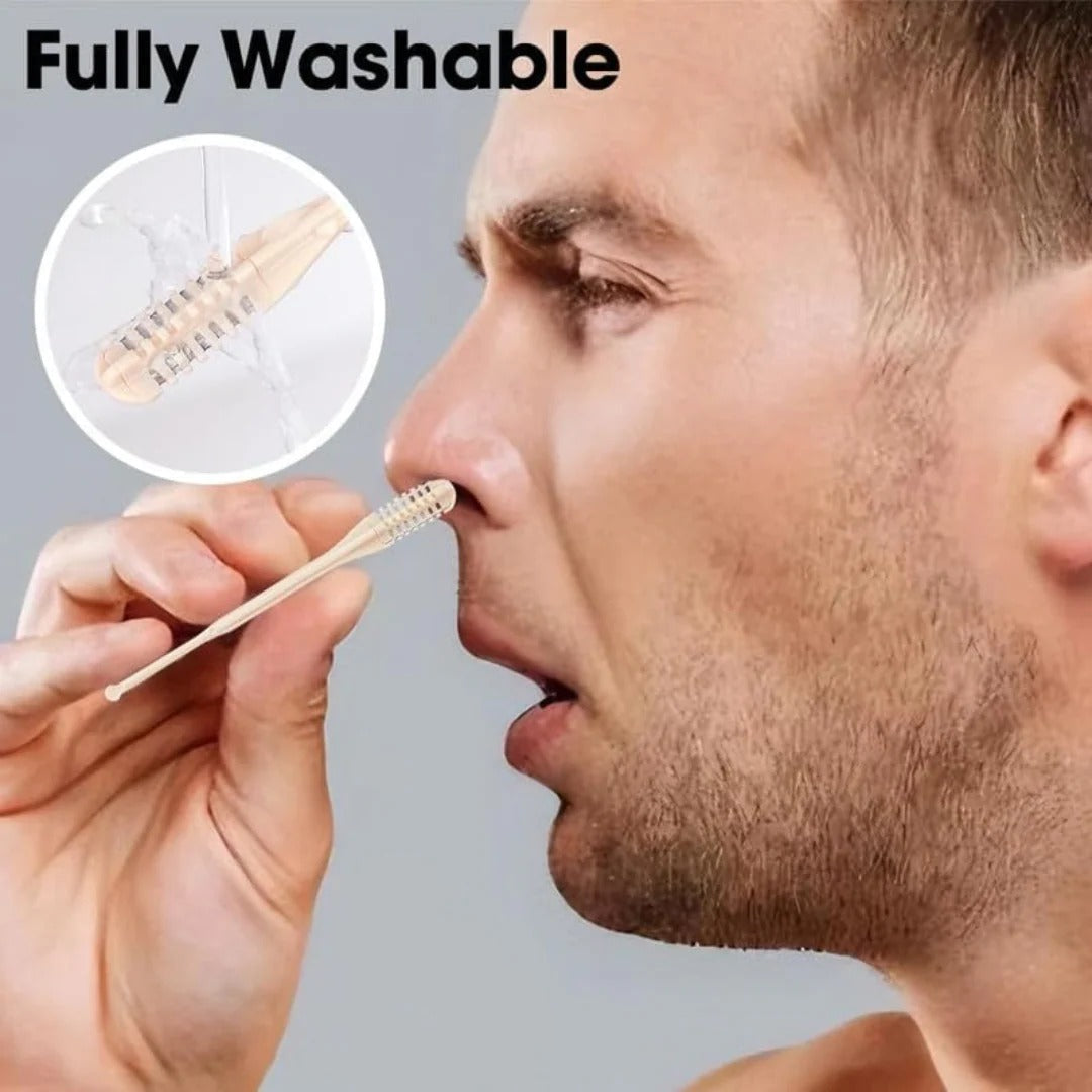 Recortador de pelos de nariz compacto con cabezal giratorio 360° – Precisión para hombres y mujeres