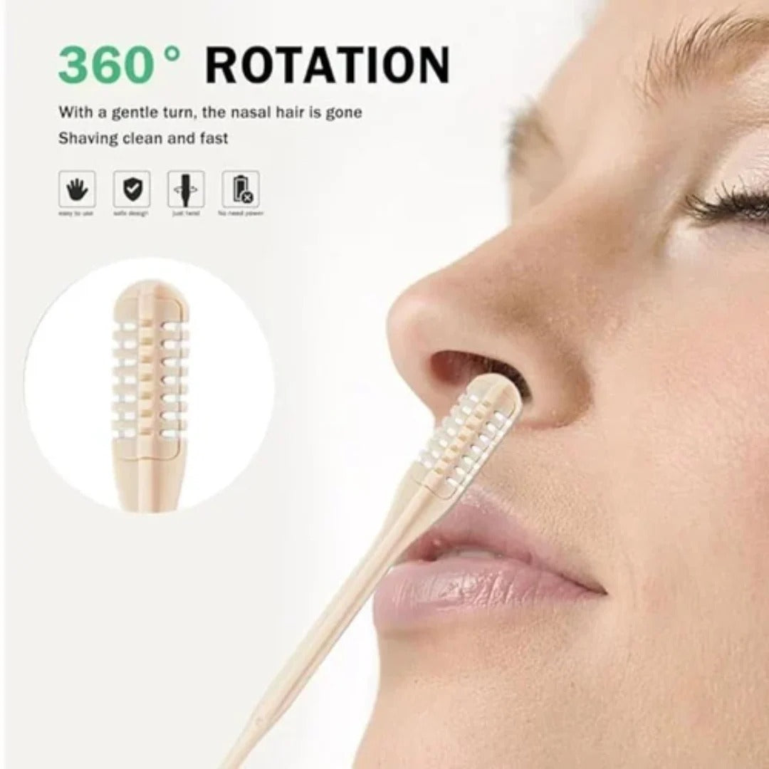 Recortador de pelos de nariz compacto con cabezal giratorio 360° – Precisión para hombres y mujeres