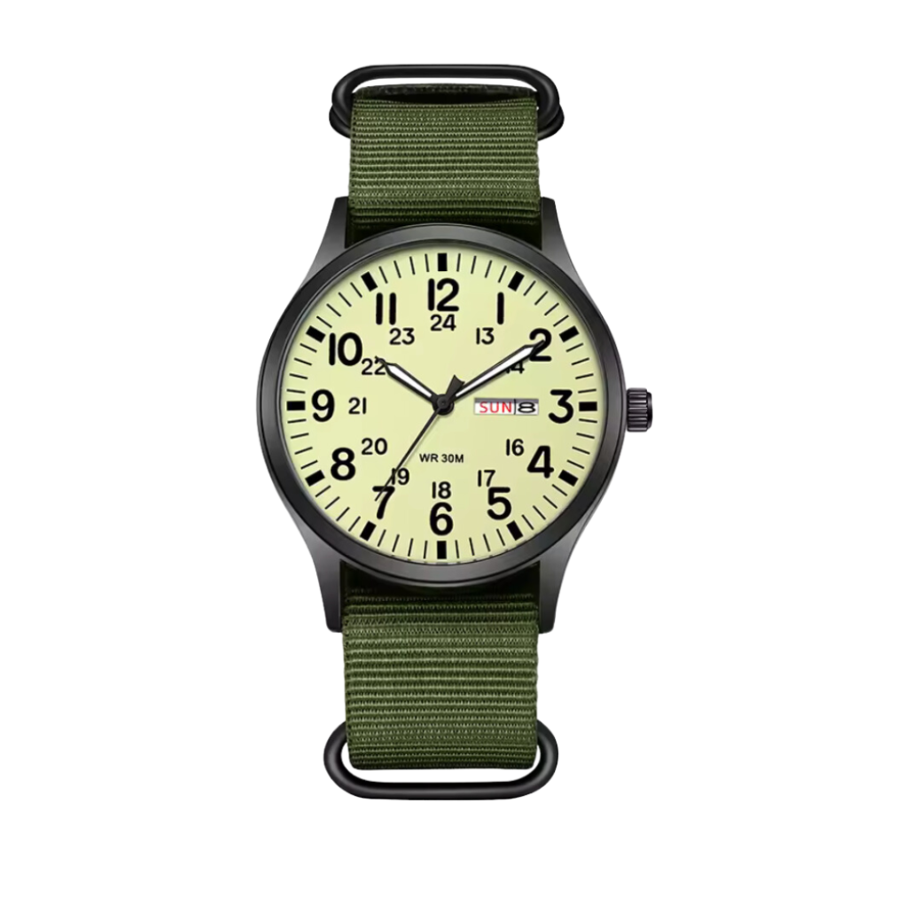 Reloj de campo para hombre con esfera luminosa