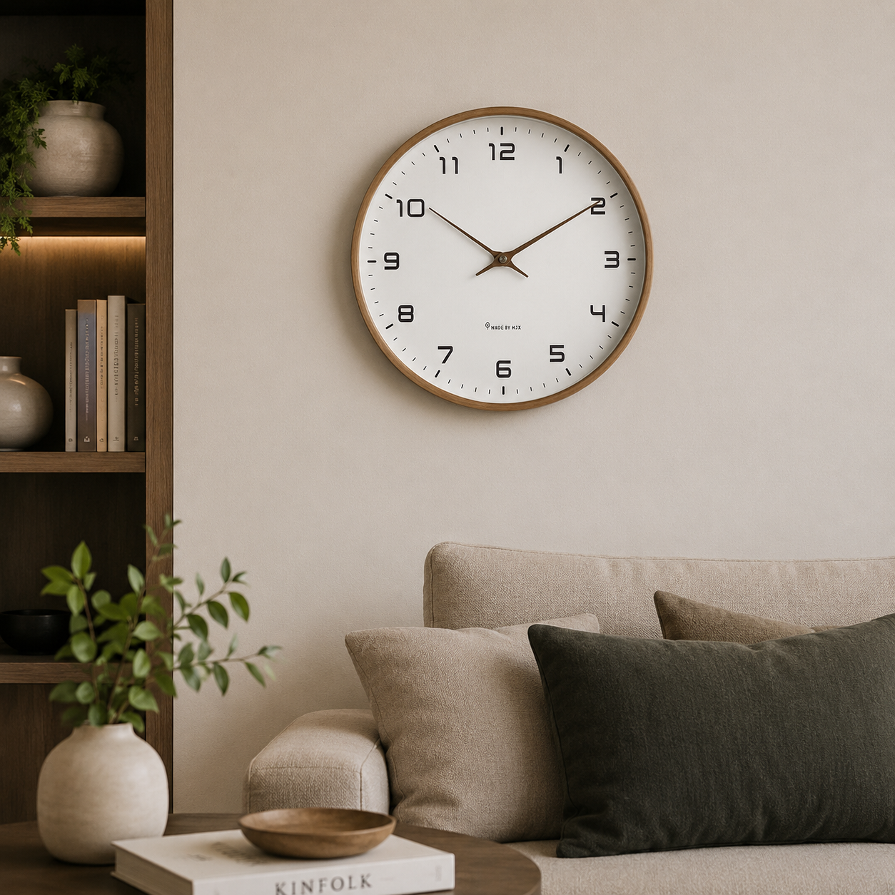 Reloj de pared escandinavo para ambiente elegante del hogar