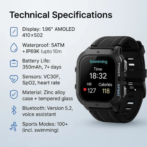 Reloj deportivo resistente al agua