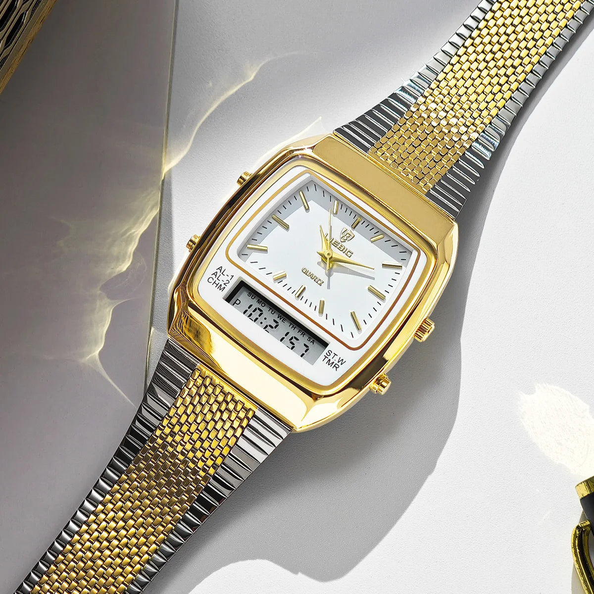 Reloj Híbrido Analógico-Digital Clásico para Hombre