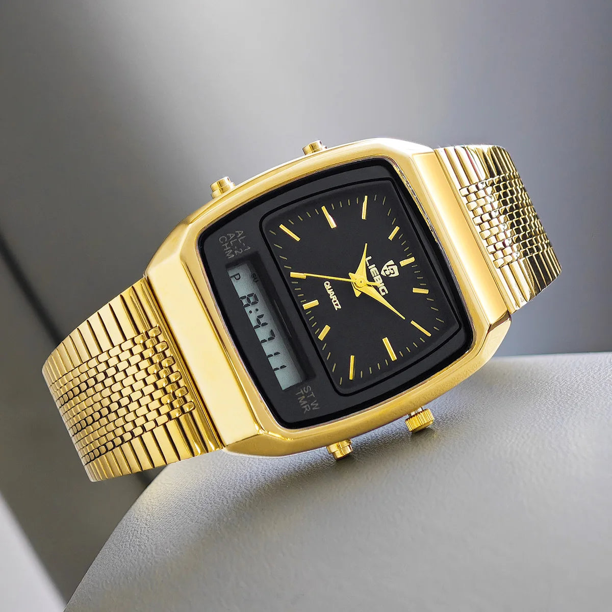 Reloj Híbrido Analógico-Digital Clásico para Hombre