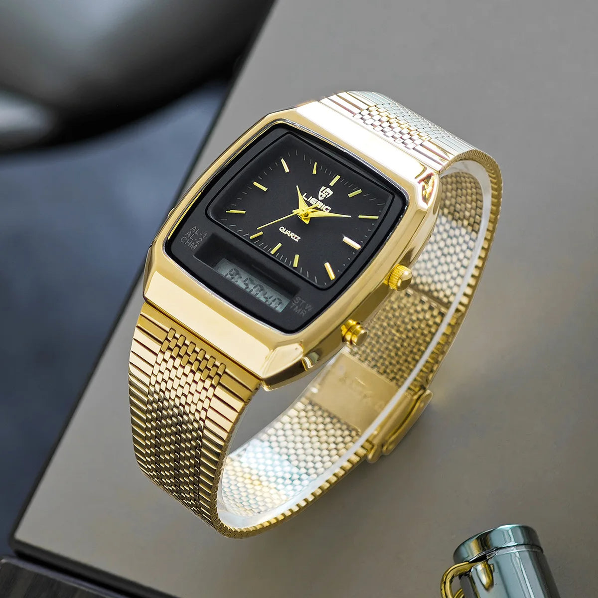 Reloj Híbrido Analógico-Digital Clásico para Hombre