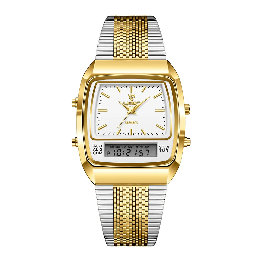 Reloj Híbrido Analógico-Digital Clásico para Hombre