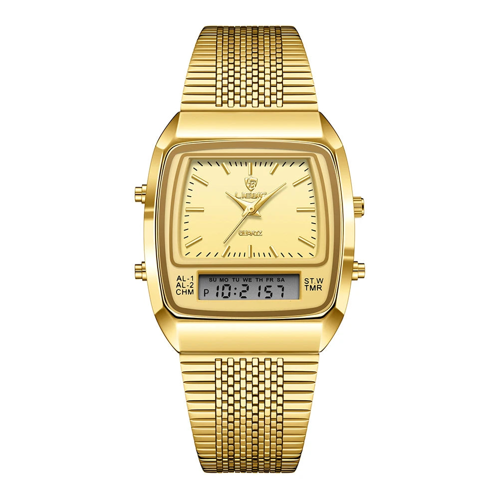 Reloj Híbrido Analógico-Digital Clásico para Hombre