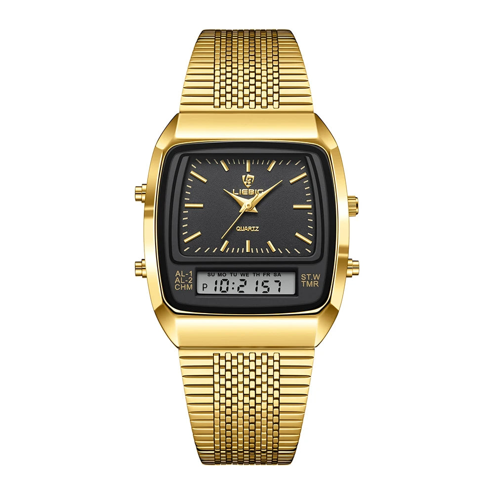 Reloj Híbrido Analógico-Digital Clásico para Hombre