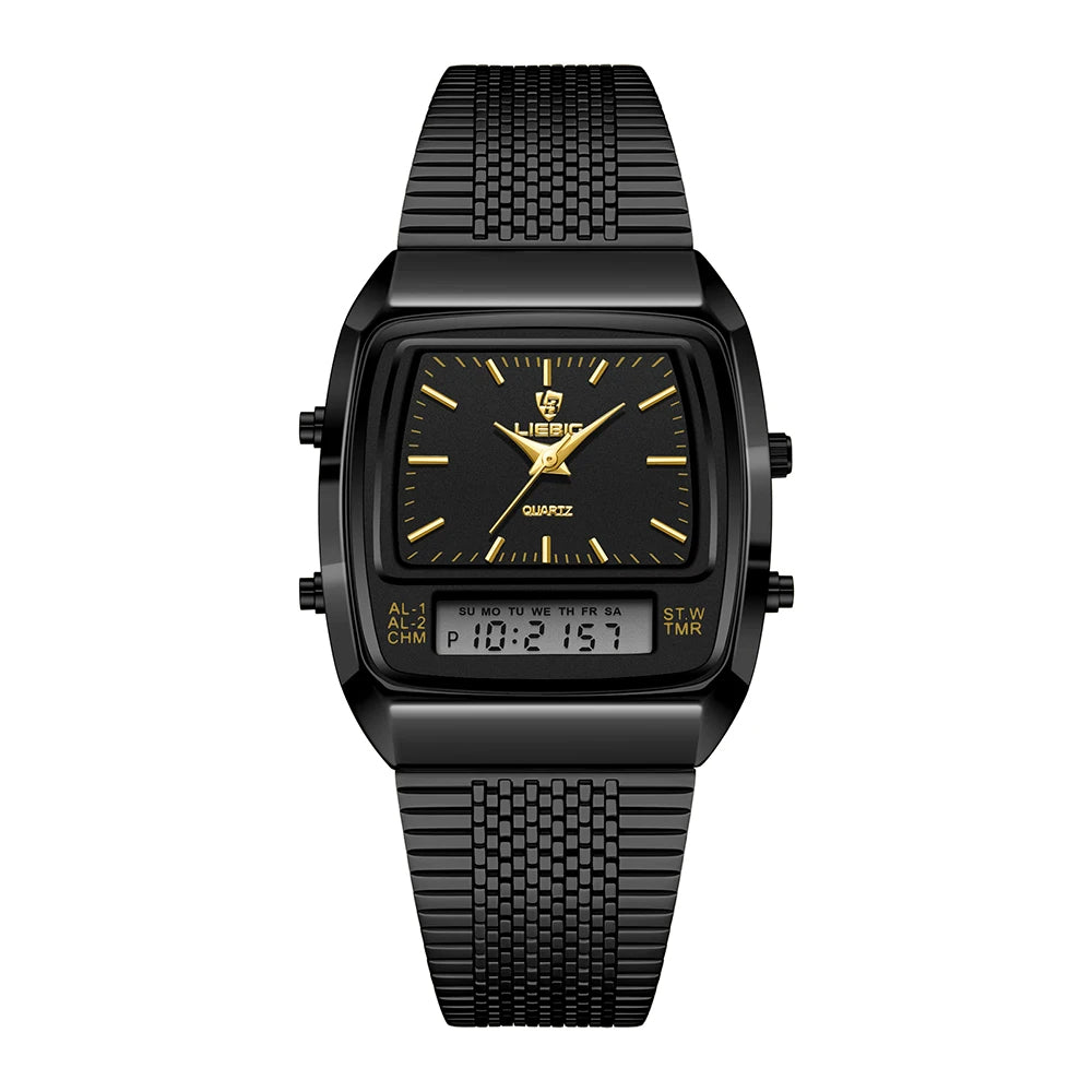 Reloj Híbrido Analógico-Digital Clásico para Hombre