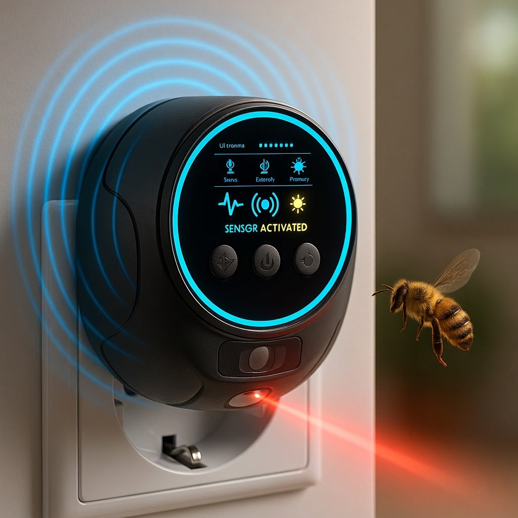 Repelente ultrasónico de abejas y avispas sin químicos con cobertura 360° para hogar y exterior