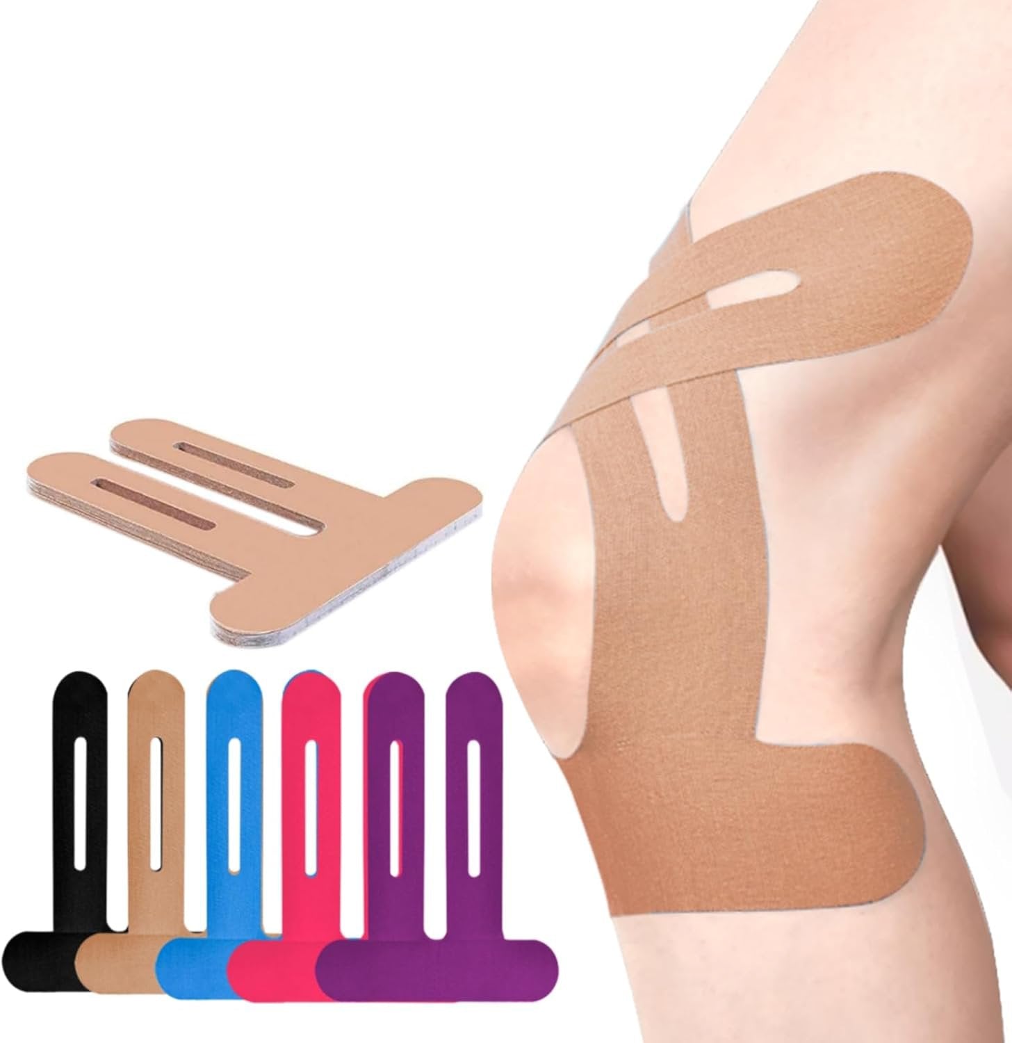 Rodillera | Cinta kinesiológica precortada | Soporte de rodilla transpirable | Flexify