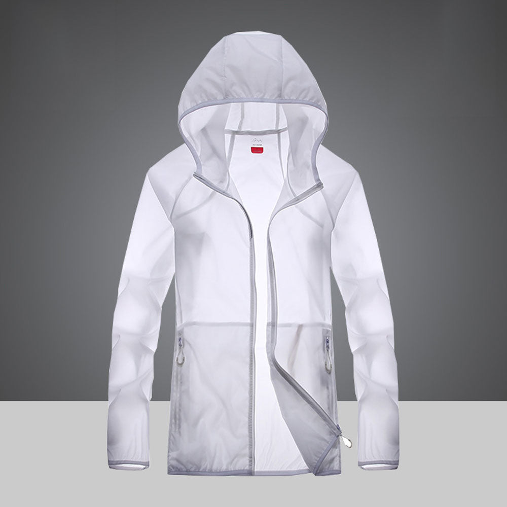 Ropa ultraligera de protección UV con cuello alto y bolsillos laterales
