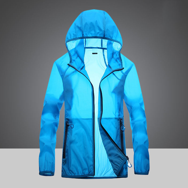 Ropa ultraligera de protección UV con cuello alto y bolsillos laterales