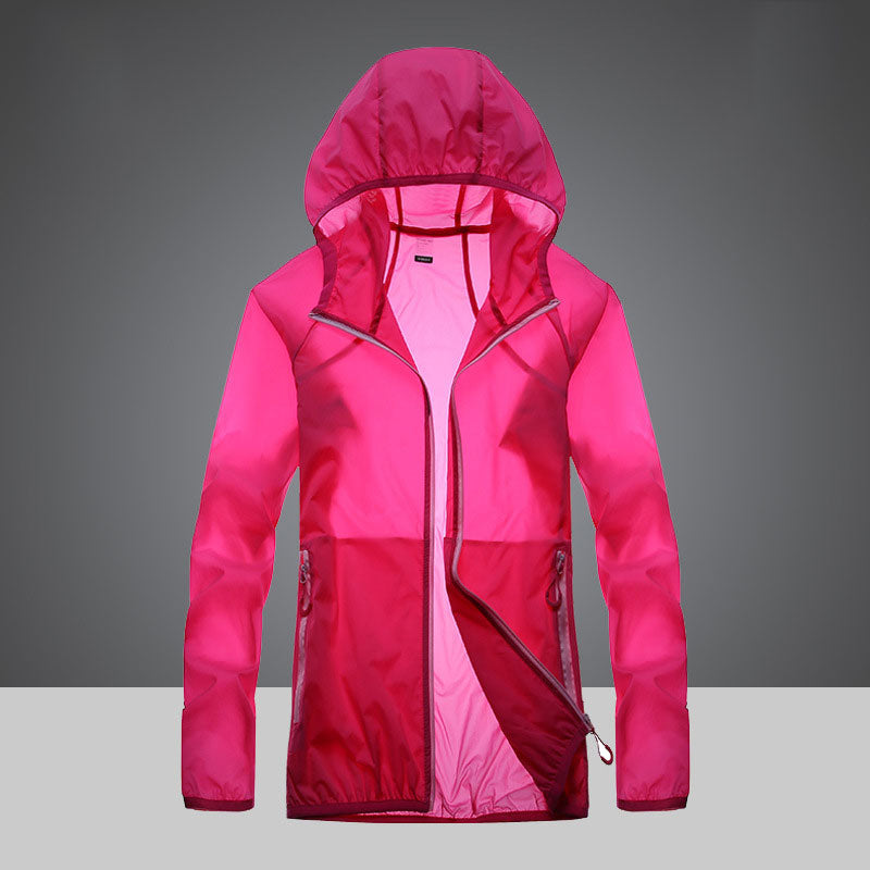 Ropa ultraligera de protección UV con cuello alto y bolsillos laterales