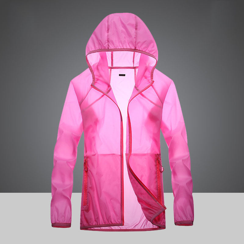 Ropa ultraligera de protección UV con cuello alto y bolsillos laterales