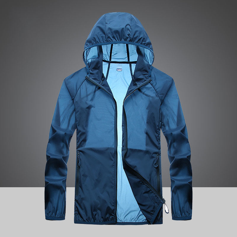 Ropa ultraligera de protección UV con cuello alto y bolsillos laterales