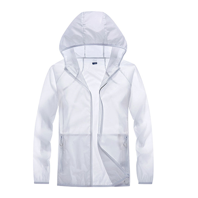 Ropa ultraligera de protección UV con cuello alto y bolsillos laterales