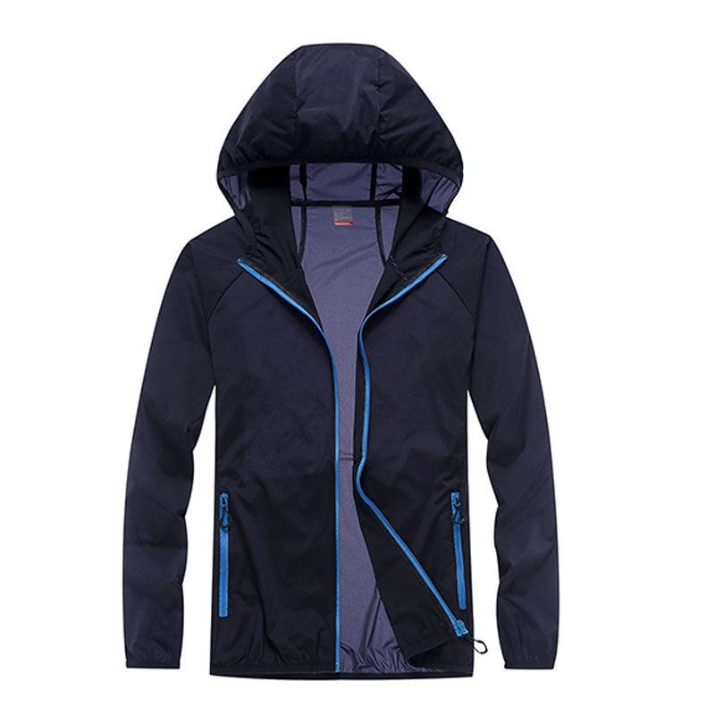 Ropa ultraligera de protección UV con cuello alto y bolsillos laterales