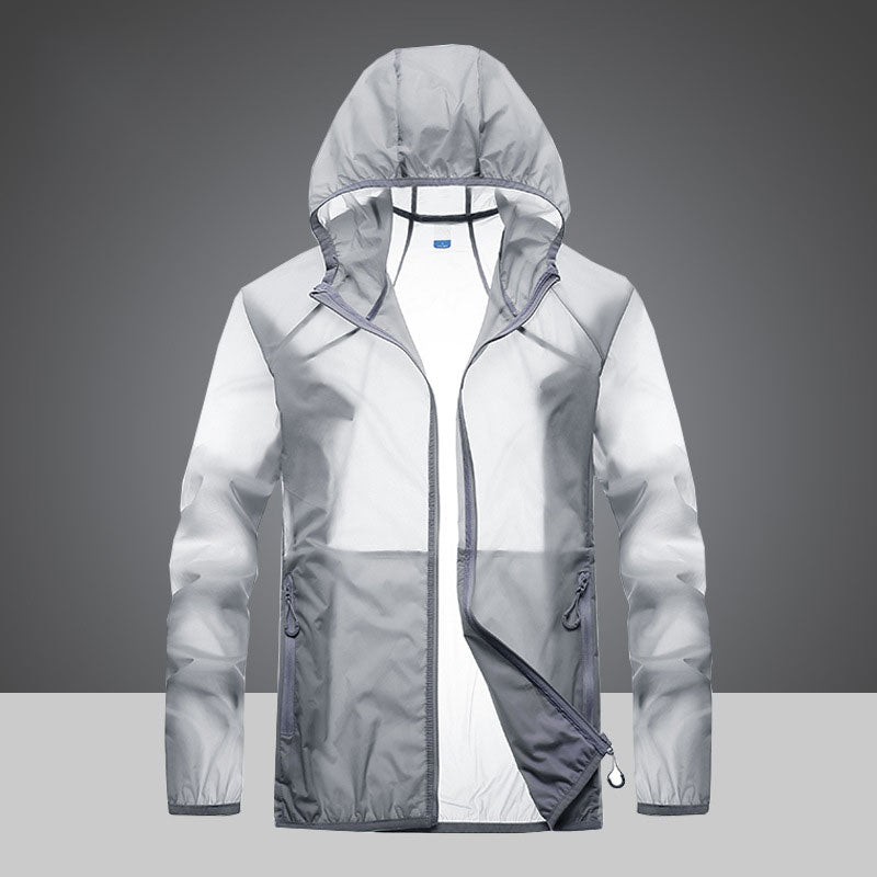 Ropa ultraligera de protección UV con cuello alto y bolsillos laterales