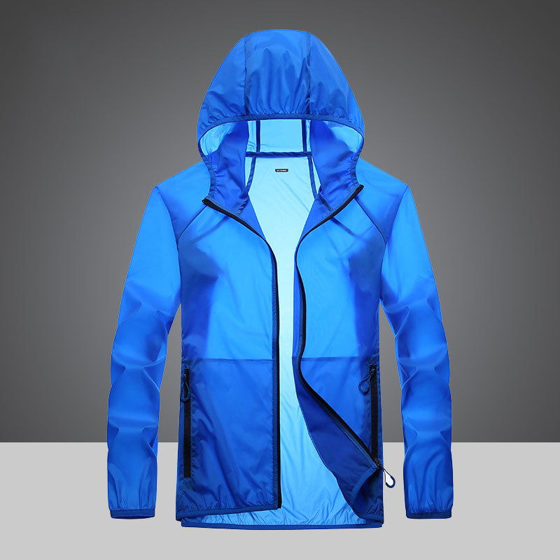 Ropa ultraligera de protección UV con cuello alto y bolsillos laterales