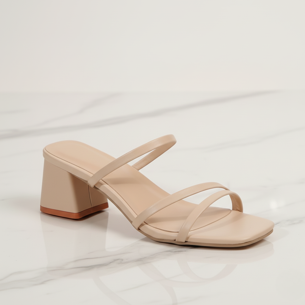 Sandalias minimalistas de tacón ancho Serene para mujer