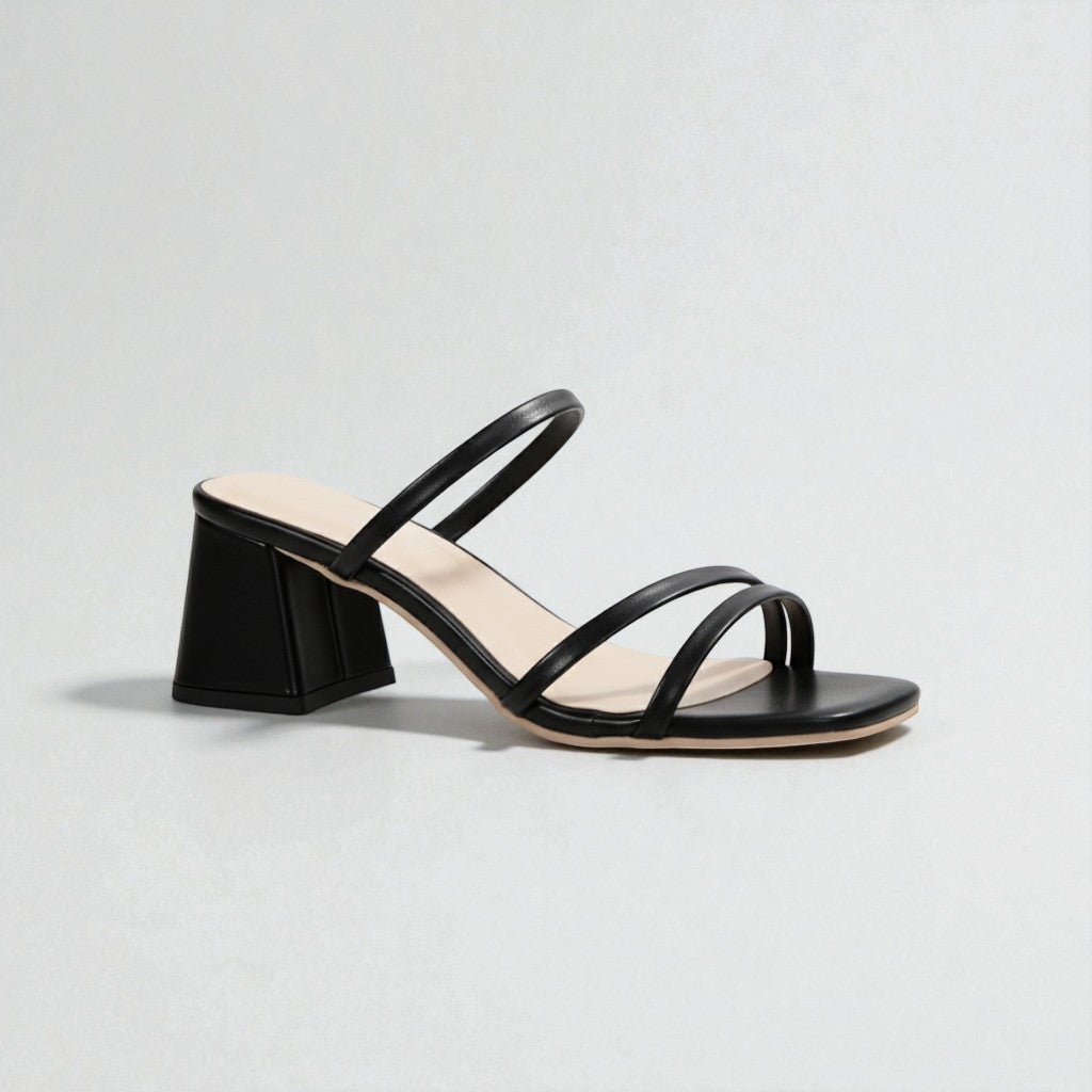 Sandalias minimalistas de tacón ancho Serene para mujer