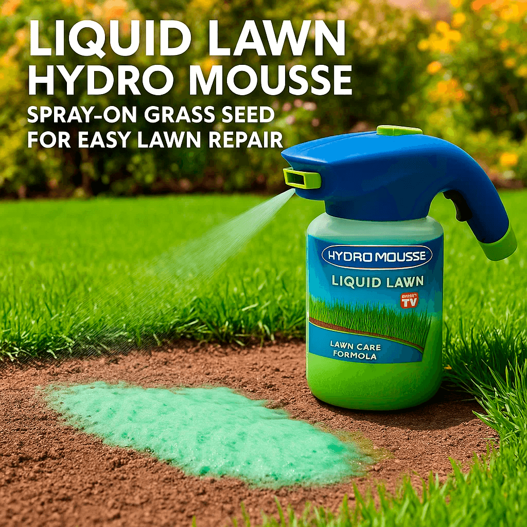 Semillas de césped líquidas Hydro Mousse en spray para aplicación fácil en zonas irregulares y de mucho tránsito
