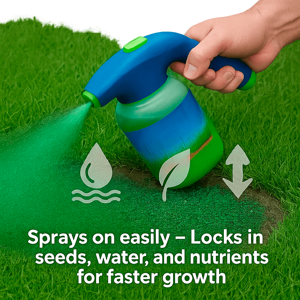 Semillas de césped líquidas Hydro Mousse en spray para aplicación fácil en zonas irregulares y de mucho tránsito