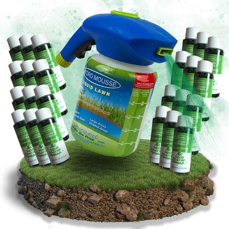 Semillas de césped líquidas Hydro Mousse en spray para aplicación fácil en zonas irregulares y de mucho tránsito