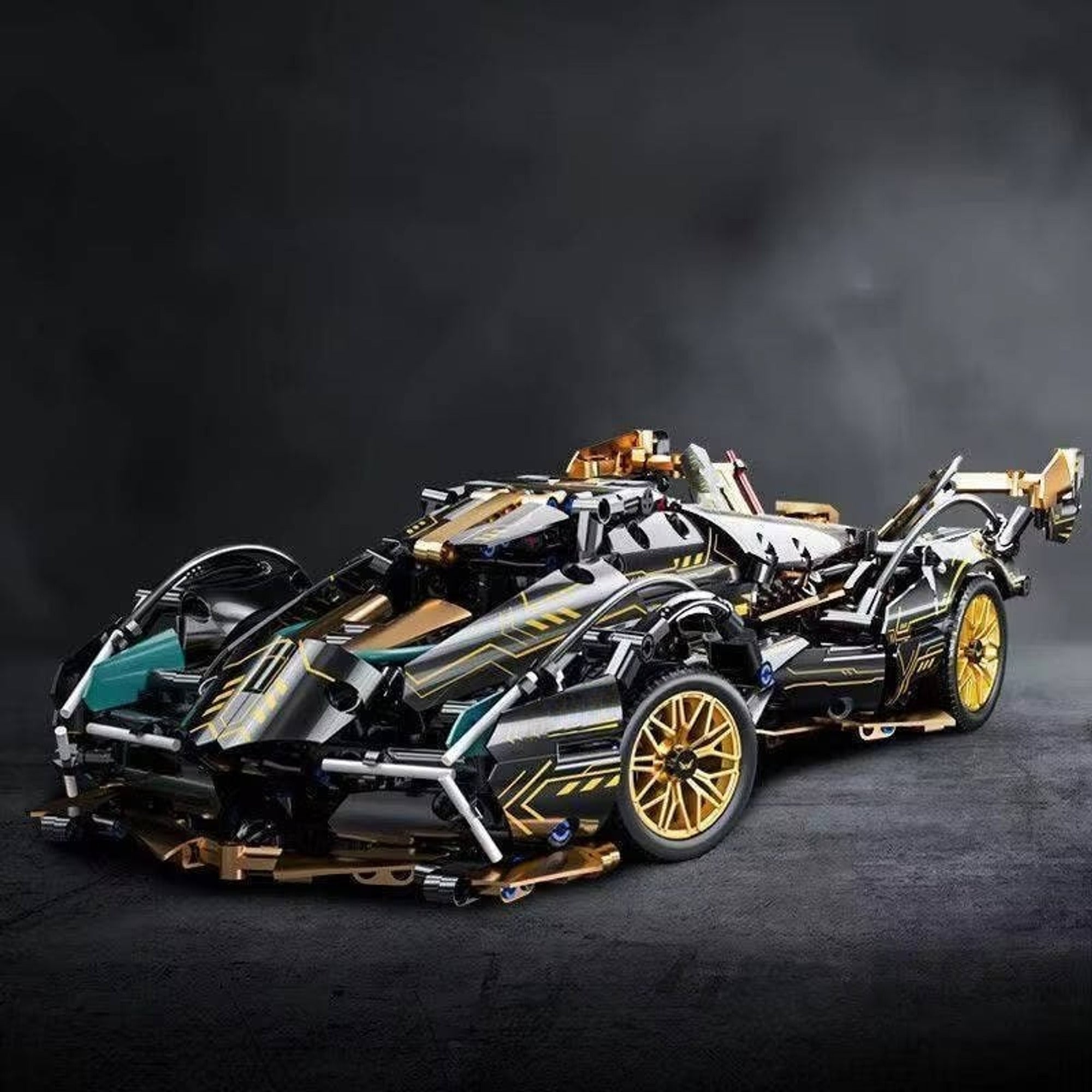 Set de Bloques de Construcción de Coche Modelo V12 de 1.690 Piezas con Dirección y Suspensión Funcionales