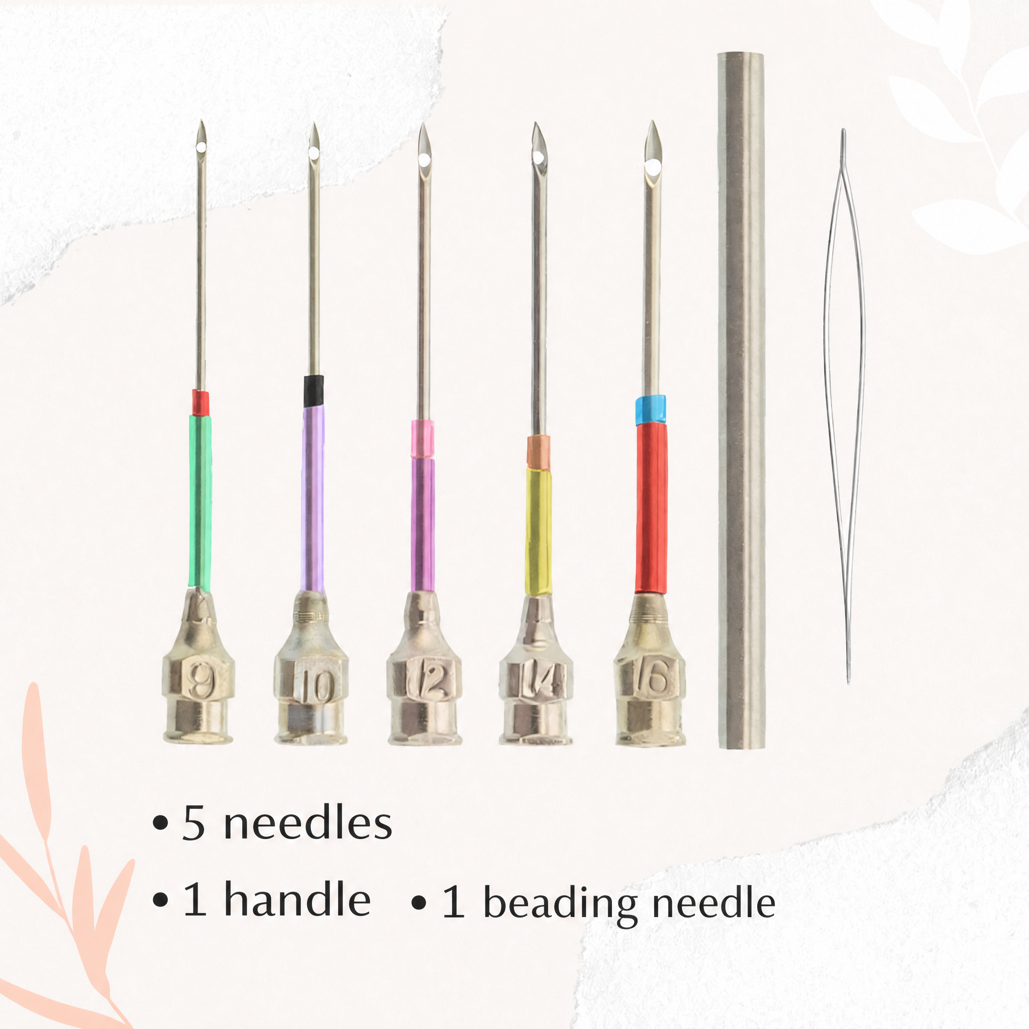 Set de agujas de bordar | Puntadas fáciles | Agujas con código de colores | EasyStitch