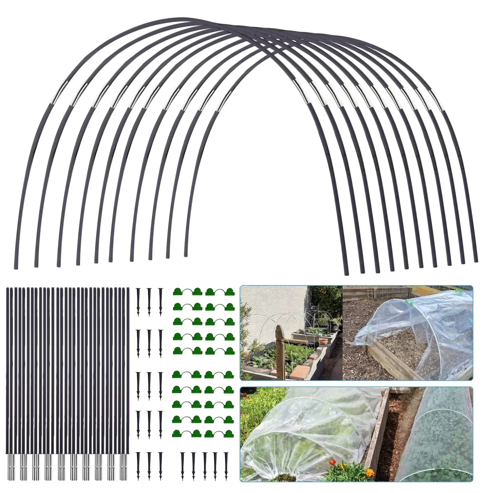 Set de arcos de jardín Plantura FlexGrow de fibra de vidrio