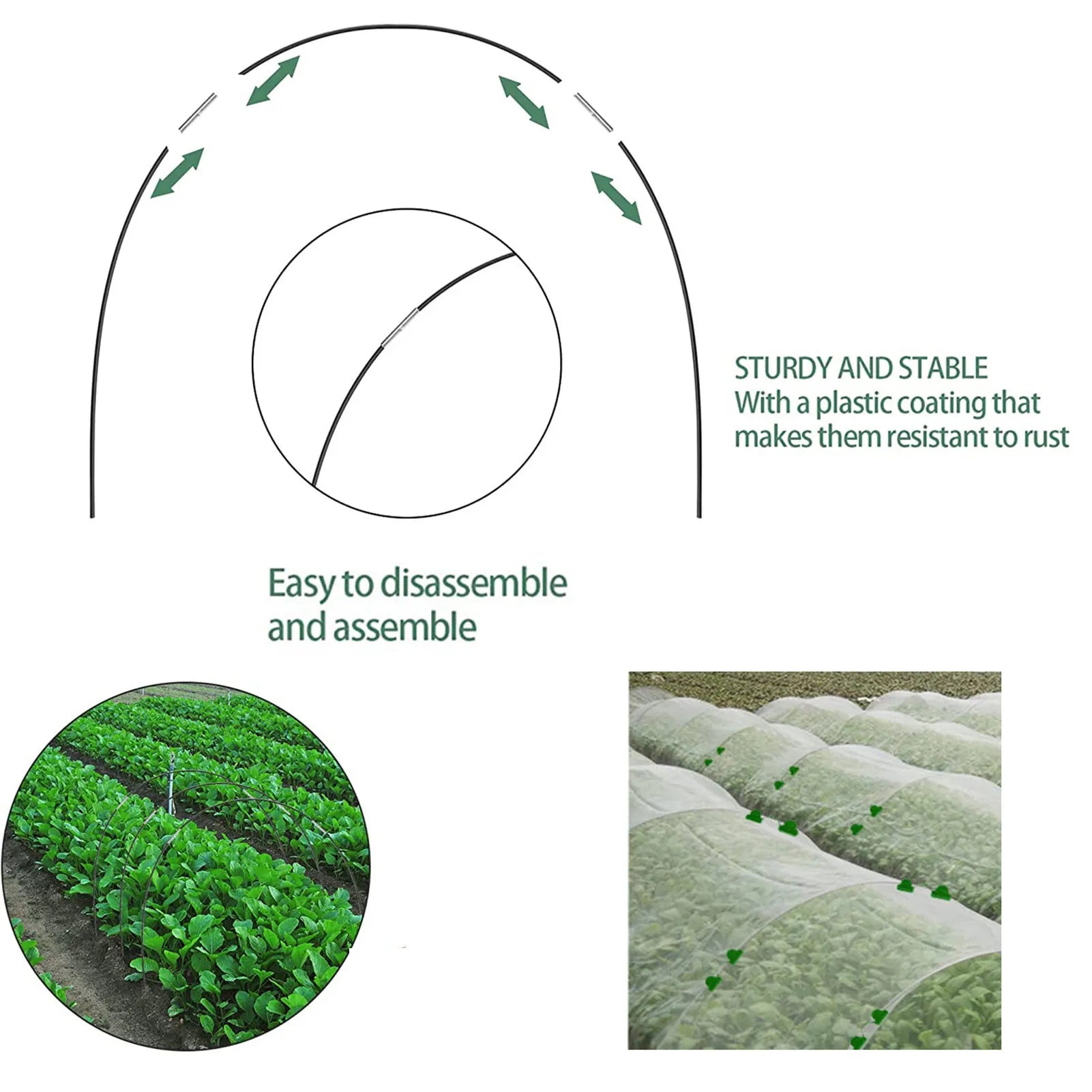 Set de arcos de jardín Plantura FlexGrow de fibra de vidrio