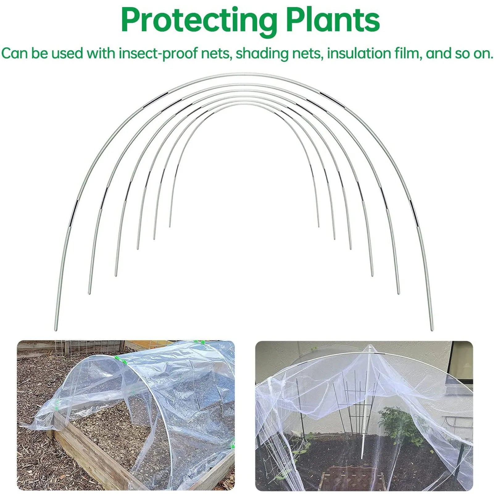 Set de arcos de jardín Plantura FlexGrow de fibra de vidrio