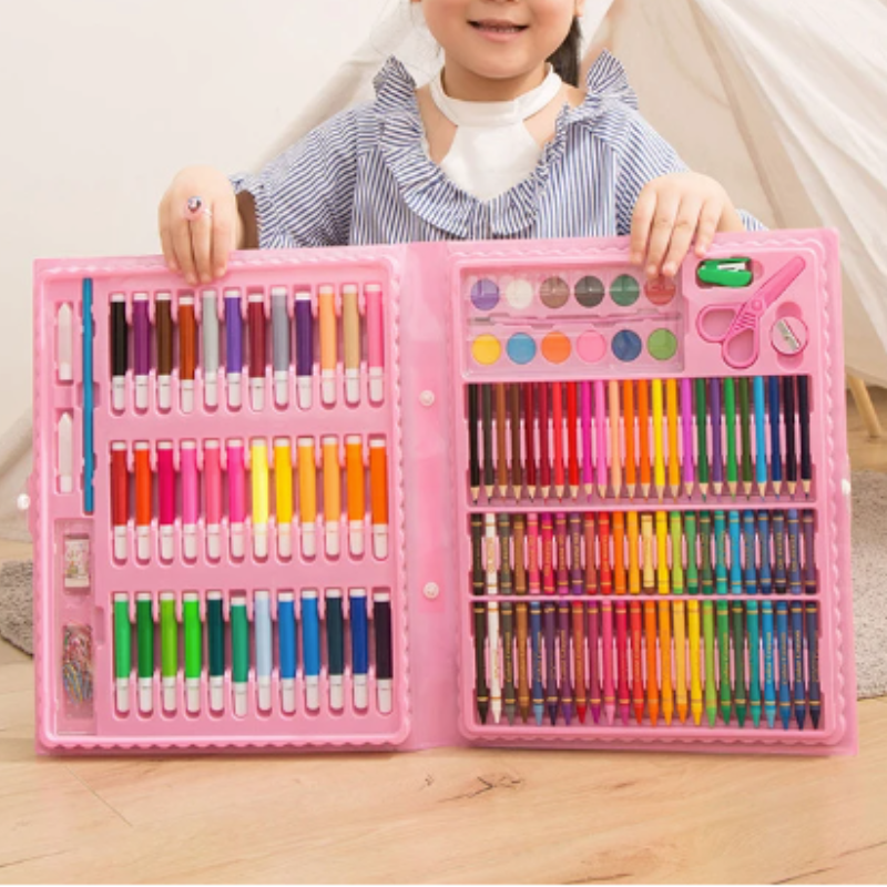 Set de arte deluxe para niños con caballete