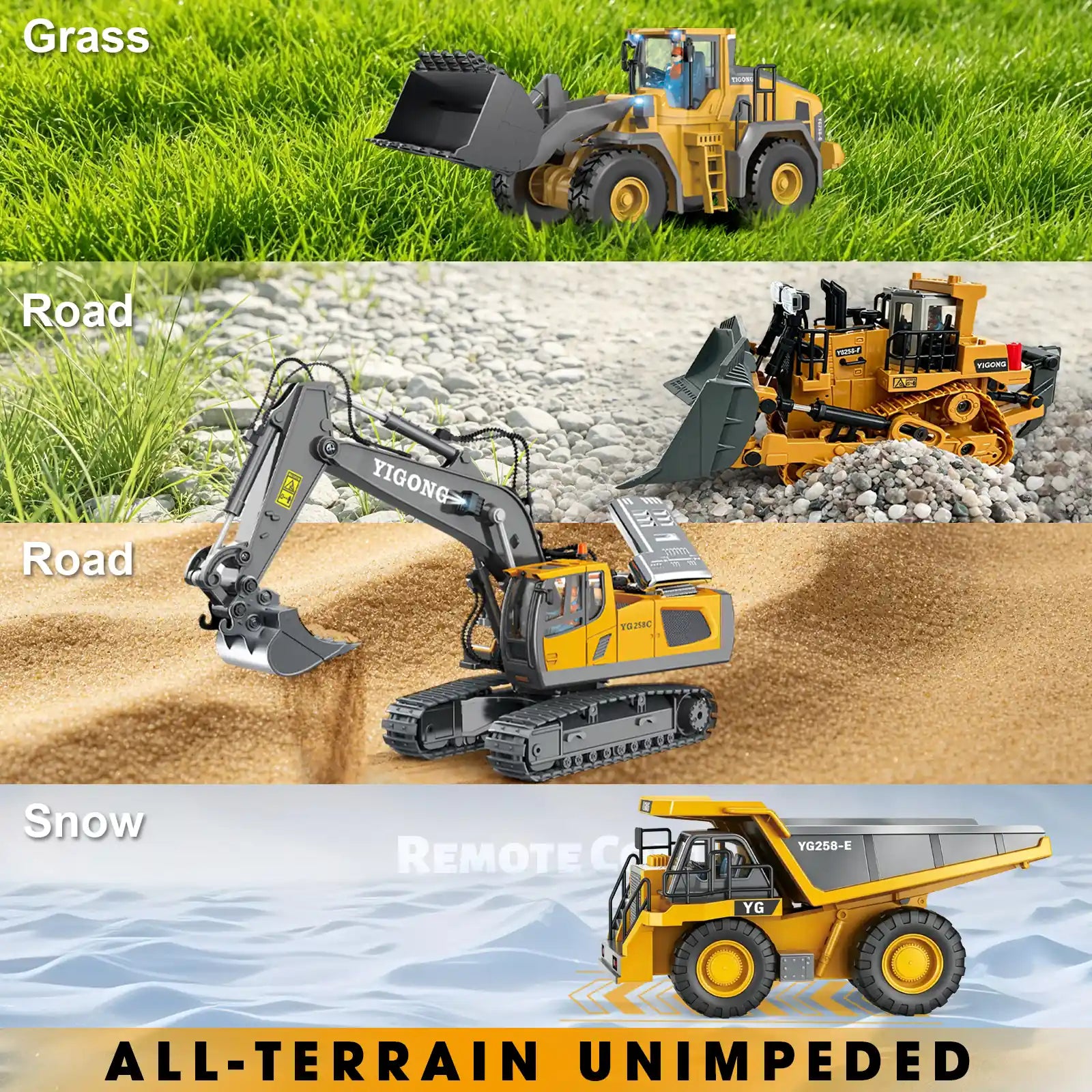 Set de construcción RC de 4 vehículos