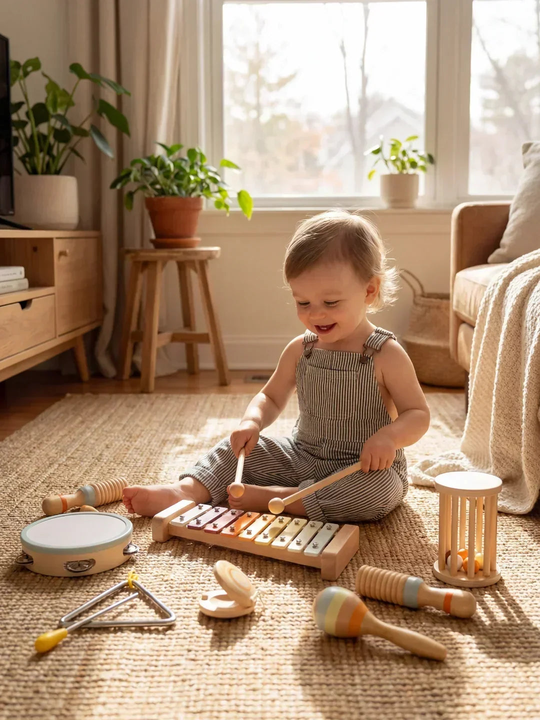 Set Premium de Instrumentos Musicales de Madera para Bebé 7 en 1