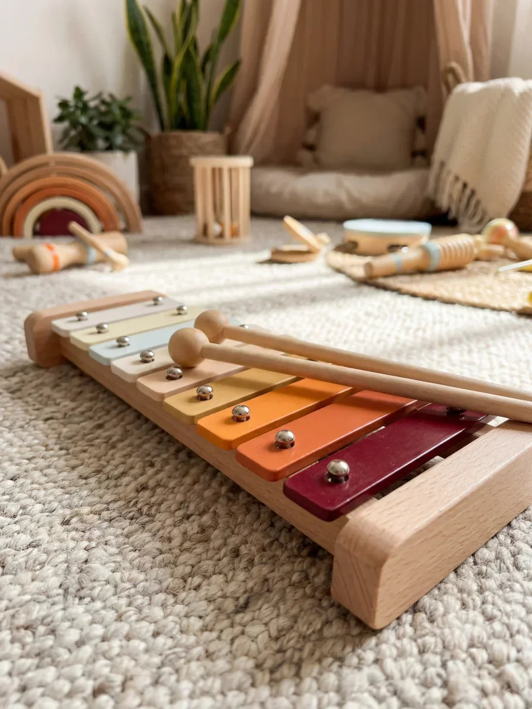 Set Premium de Instrumentos Musicales de Madera para Bebé 7 en 1