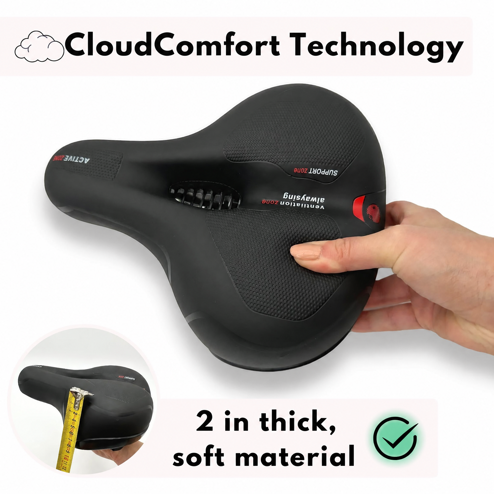 Sillín de bicicleta ergonómico con amortiguación de impactos