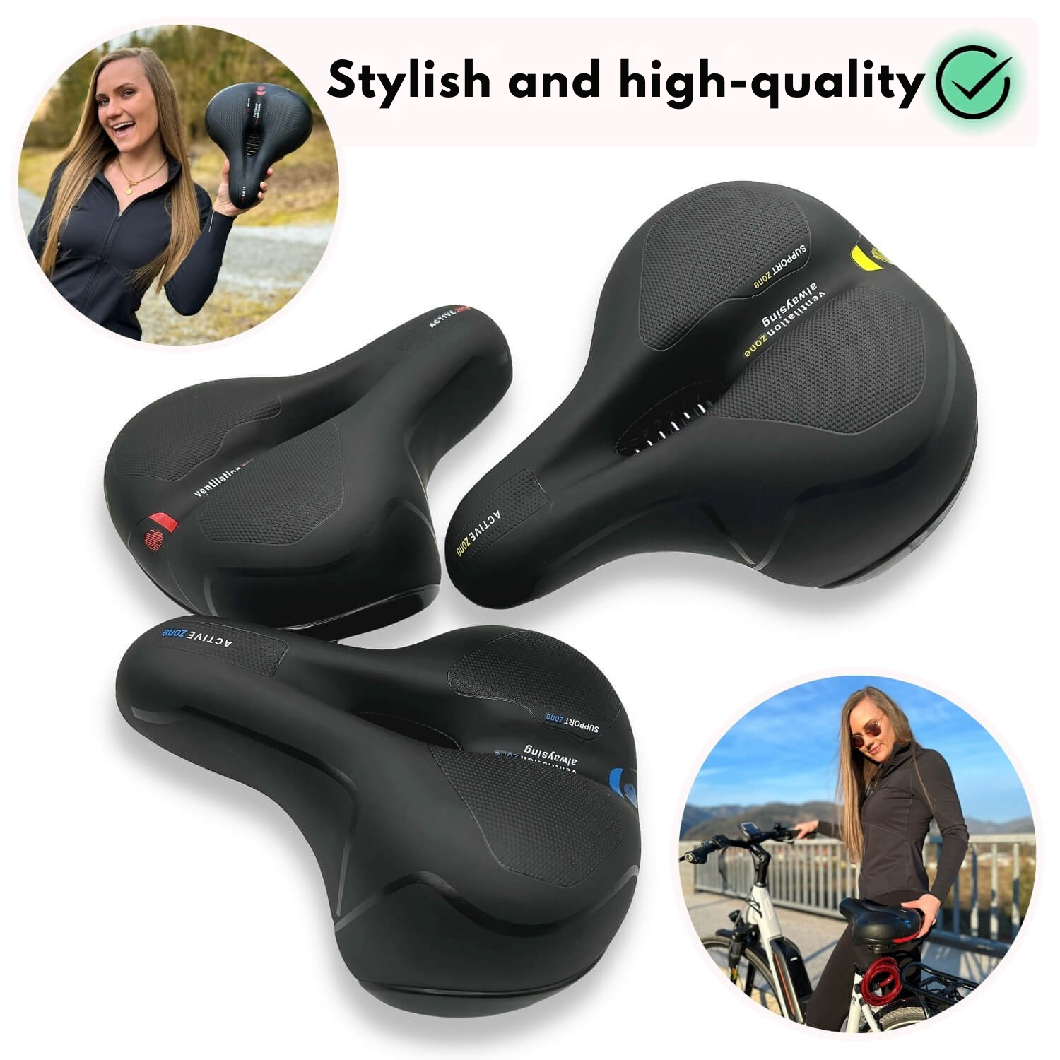 Sillín de bicicleta ergonómico con amortiguación de impactos