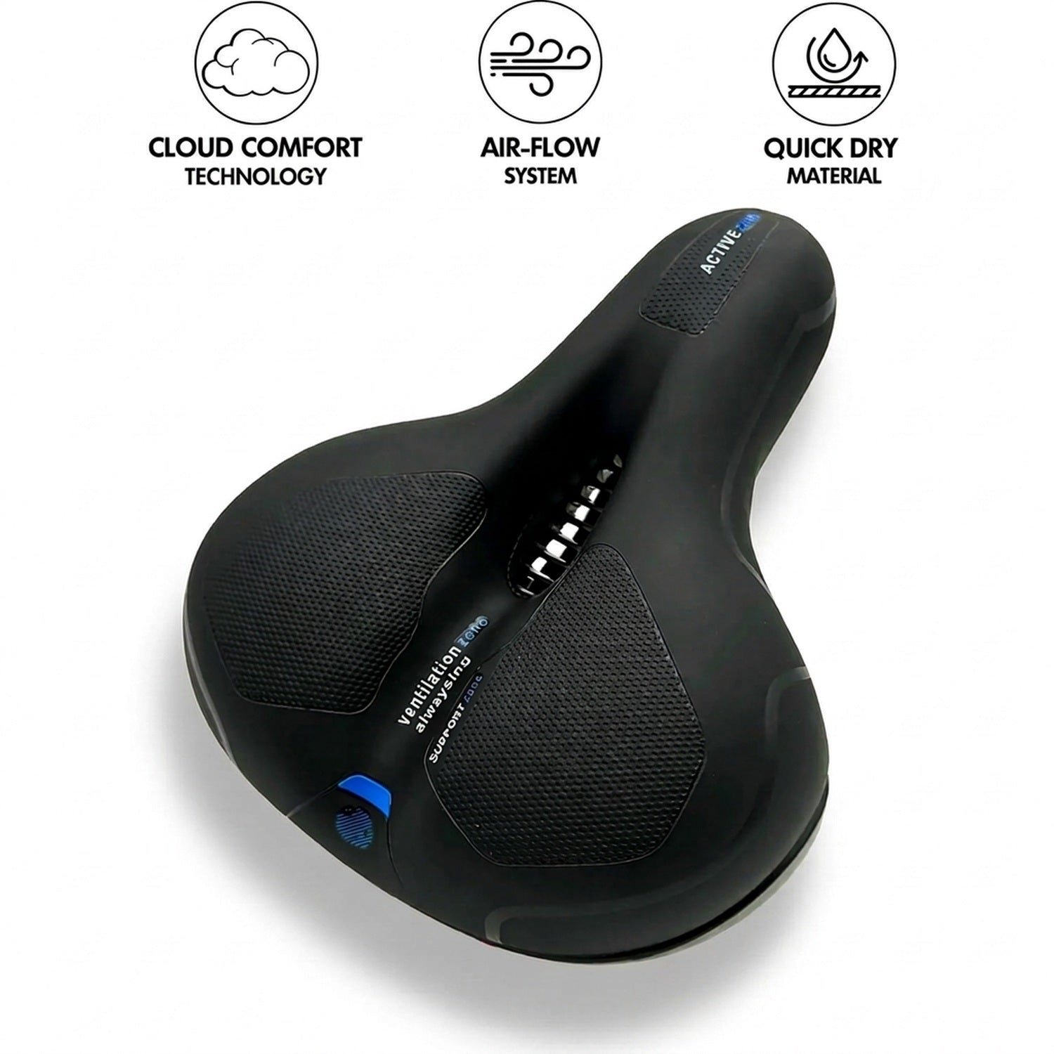 Sillín de bicicleta ergonómico con amortiguación de impactos