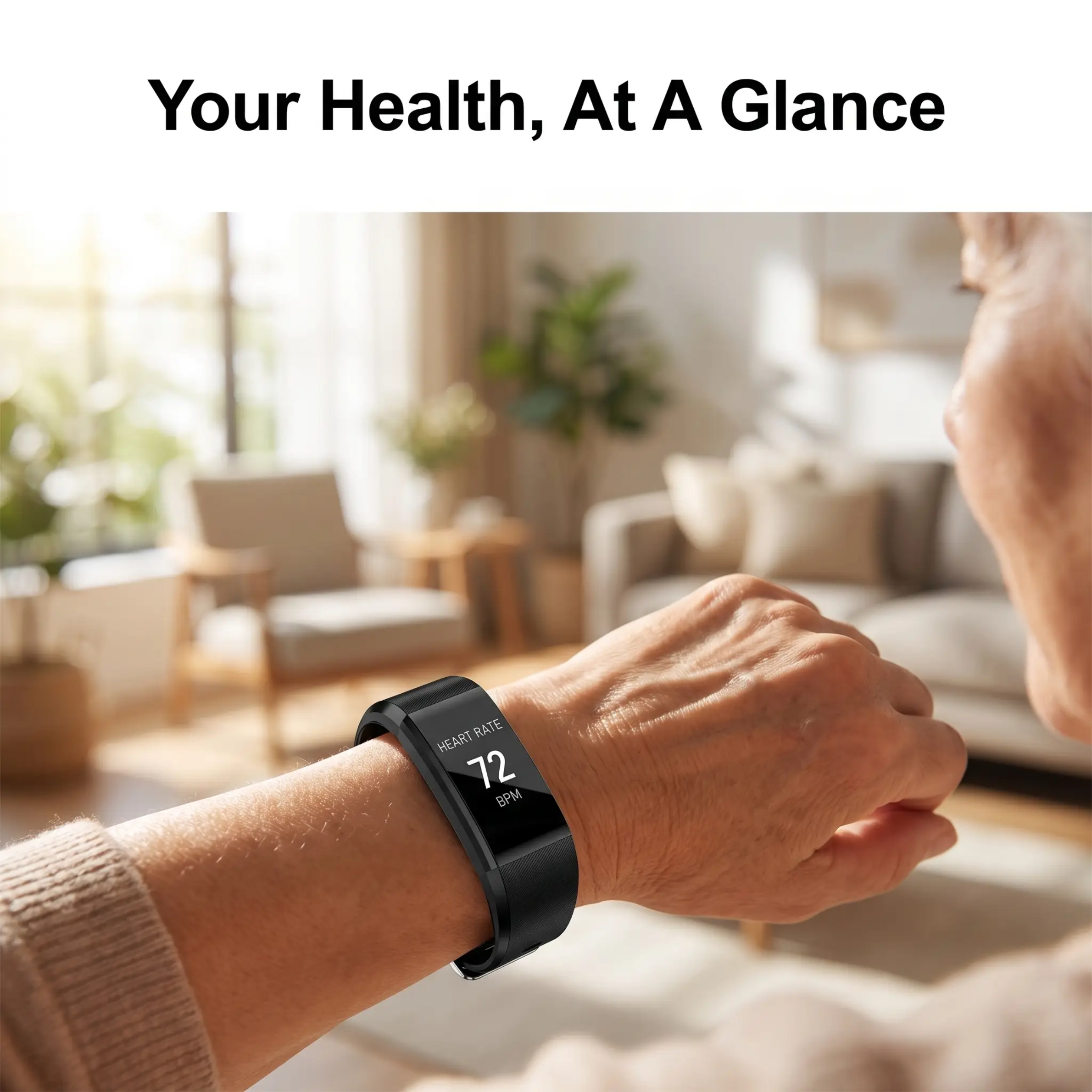 Smartwatch para mayores con monitor de frecuencia cardíaca y presión arterial