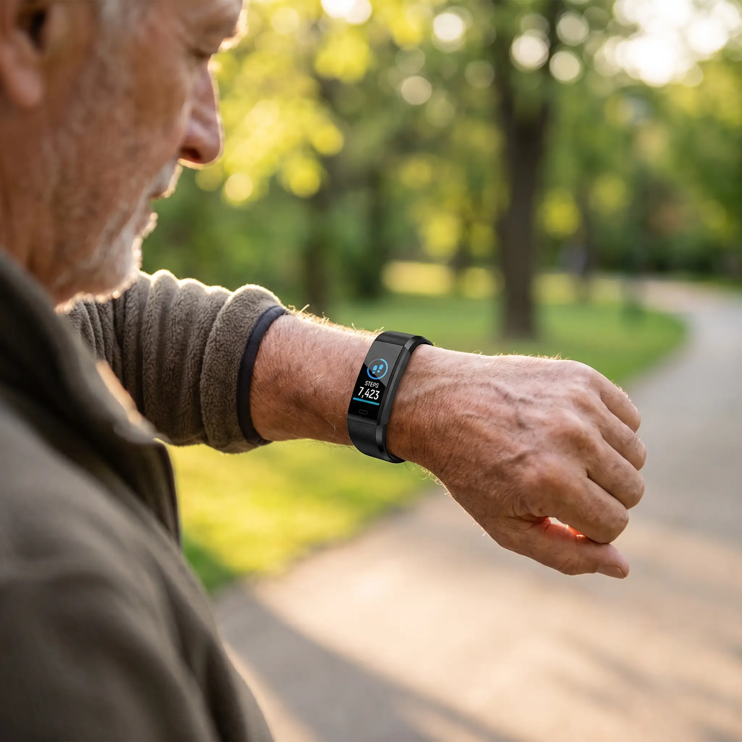Smartwatch para mayores con monitor de frecuencia cardíaca y presión arterial
