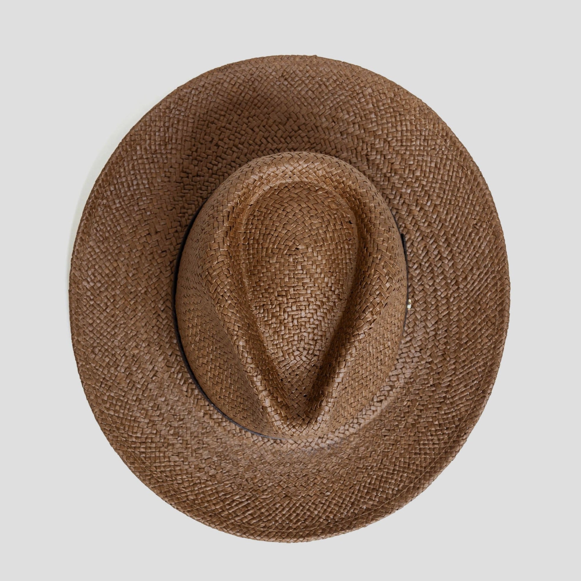 Sombrero fedora de paja minimalista moderno – Café