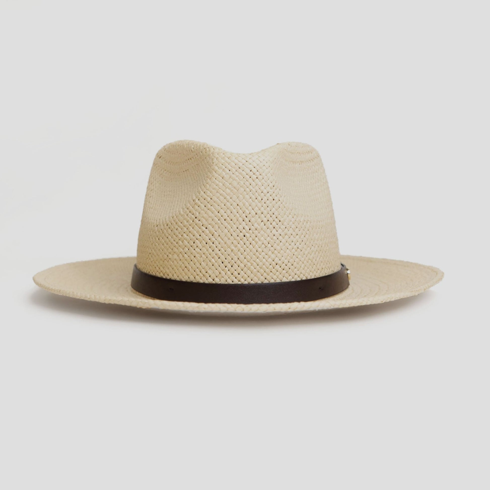 Sombrero fedora de paja minimalista moderno – Café